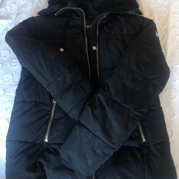 Womans Black Puffer Jacket by GUESS - Medium - Picture 7 of 9